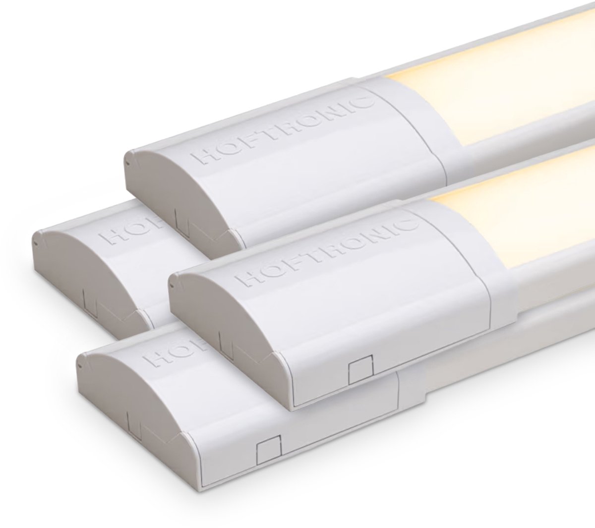 HOFTRONIC Set van 4 LED Batten 120cm – 40W 5600lm – 3000K warm wit – Koppelbaar – Flikkervrij – IP20