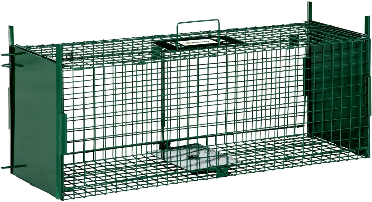 Killogood Levend Dierenvalkooi voor Kleine Dieren met Dubbele Deur en Handgreep, 80x25x30cm, Donkergroen