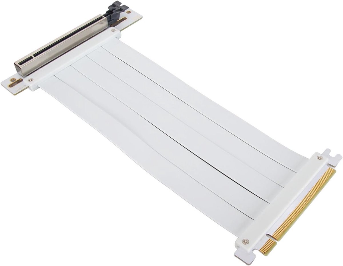 PCIe 4.0 X16 Riser Kabel voor GPU's, 128Gbps Overdrachtsnelheid, 90 Graden Slot, Geschikt voor RTX 40 en RX 7000 Series, 30cm Lengte