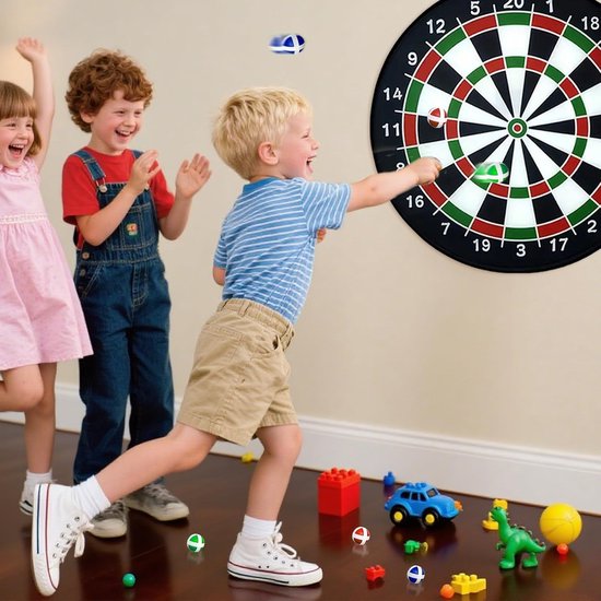 Dubbelzijdig dartbord set - dartspel voor buiten - verjaardagsgeschenken - feestspellen - 6 plakkerige ballen - 6 darts — afbeelding 4