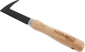 HOME It® Voegenreiniger met mes – Zwart gepoedercoat koolstofstaal & FSC beukenhouten handvat – Ideaal voor onkruid & mos verwijderen tussen tegels – Voegen schoonmaken – 26 cm – Tuingereedschap