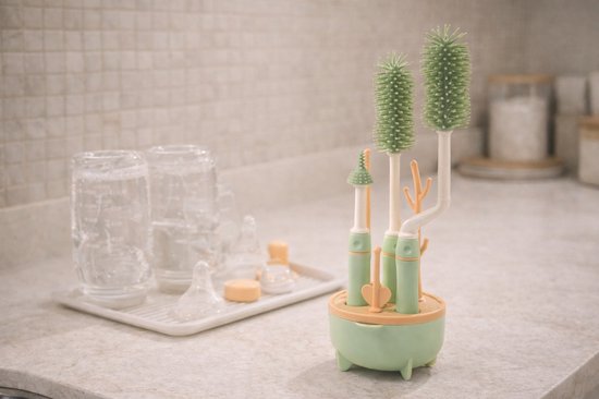Baby flessenborstel set - 5-delig - Storm groen — afbeelding 2