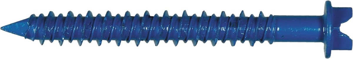Betonschroef Anker - Tapschroef Beton - Bevestigen in Steen - BLAUW Parma-Seal Coating - 100 Stuks - Blauw