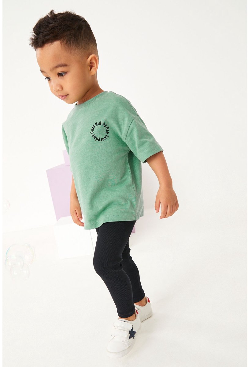 Next T-shirt van 100% katoen met korte mouwen en legging
