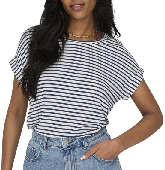 ONLY ONLMOSTER STRIPE S/ S O-NECK TOP JRS NOOS T-shirt femme - Taille M