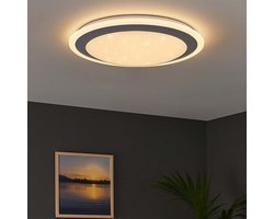 Plafondlamp met sterrenhemel LED plafondlamp Slaapkamerlamp LED, metaal acryl, 11W 700Lm warm wit, DxH 34x8,5 cm, WOFI 912101066340