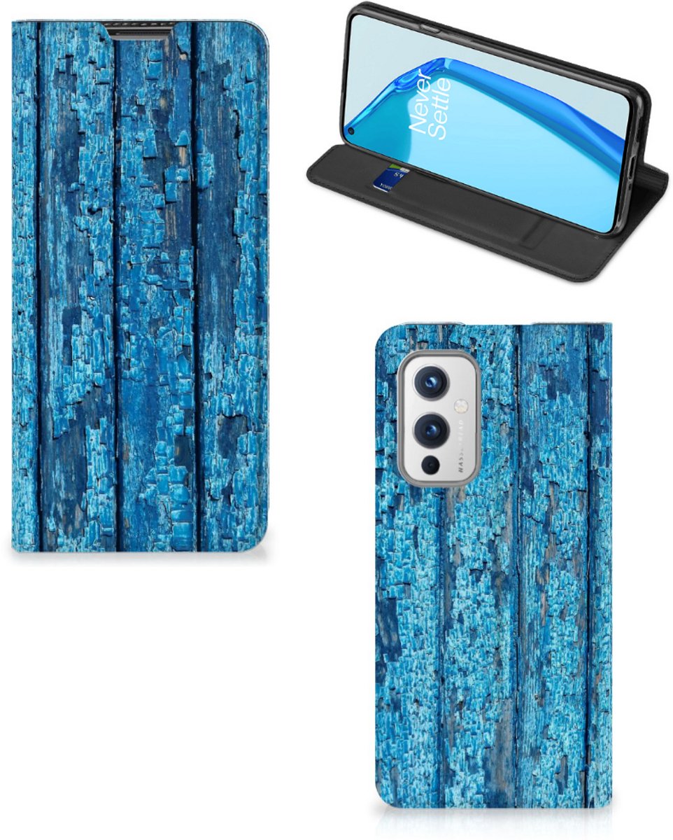 OnePlus 9 Book Wallet Case Wood Blue