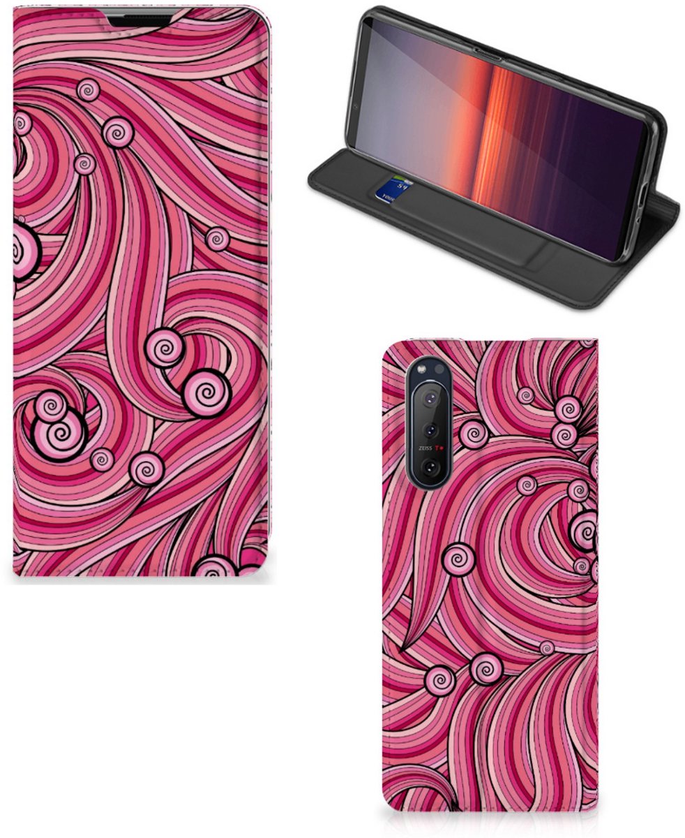 Sony Xperia 5 II Bookcase Swirl Pink