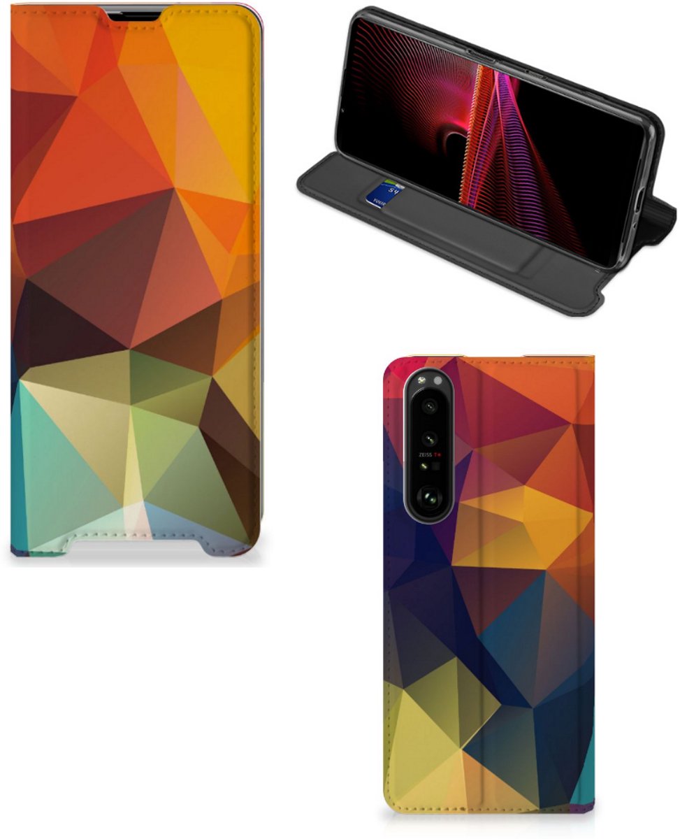 Book Case voor Sony Xperia 1 III Stand Case Polygon Color