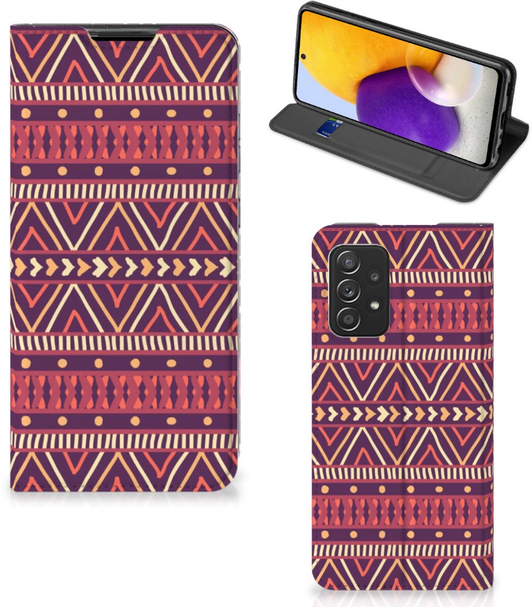 Samsung Galaxy A72 (5G/4G) Hoesje met Magneet Aztec Paars