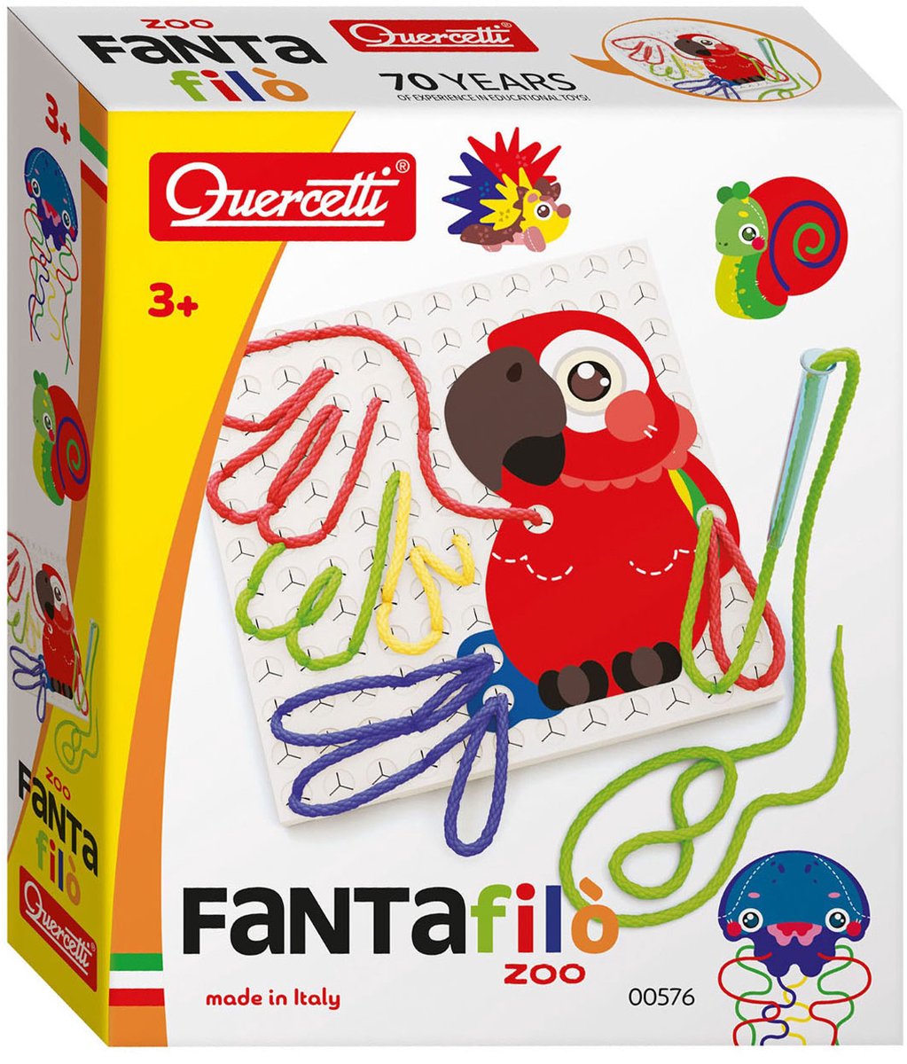 Quercetti Fanta Filo Dierentuin Veters Rijgen - Educatief Speelgoed.