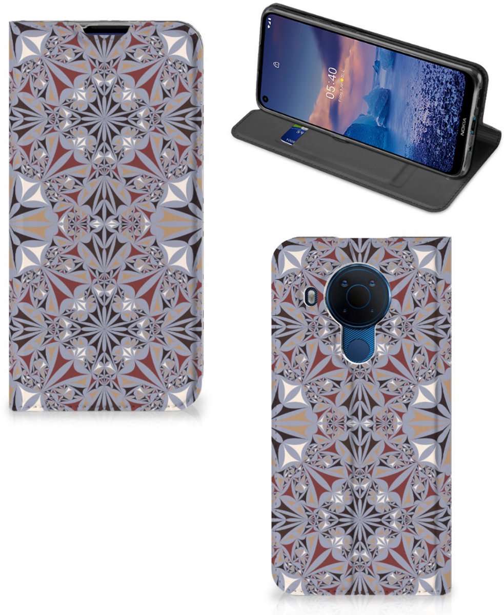 Standcase Hoesje voor Nokia 5.4 Standcase Flower Tiles