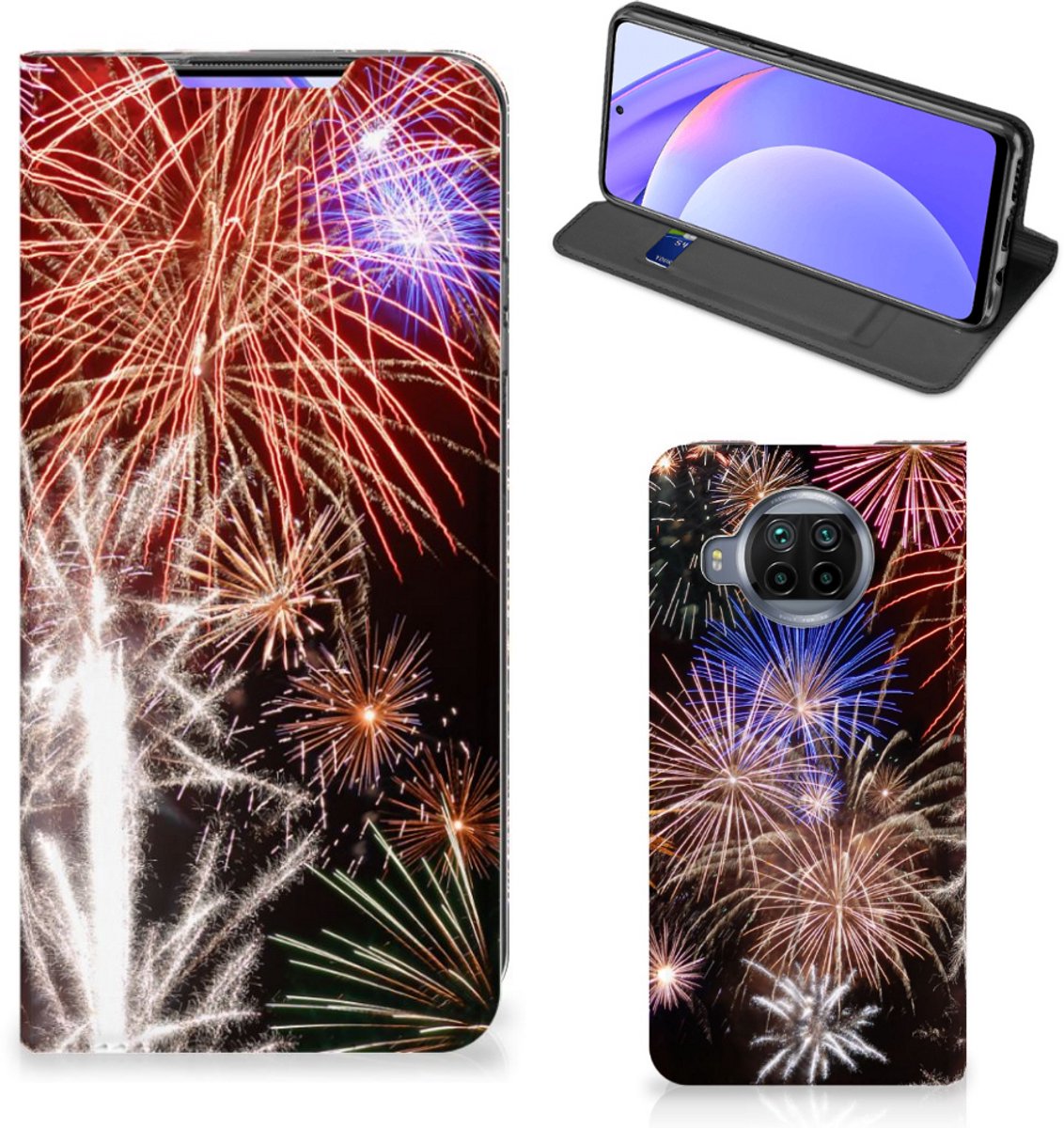 Xiaomi Mi 10T Lite Hippe Standcase Vuurwerk
