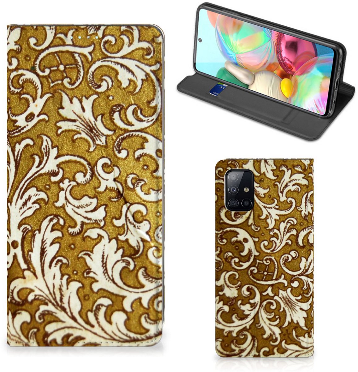 Telefoon Hoesje Samsung Galaxy A71 Barok Goud