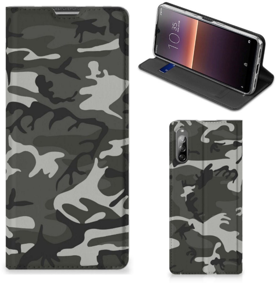 Sony Xperia L4 Hoesje met Magneet Army Light