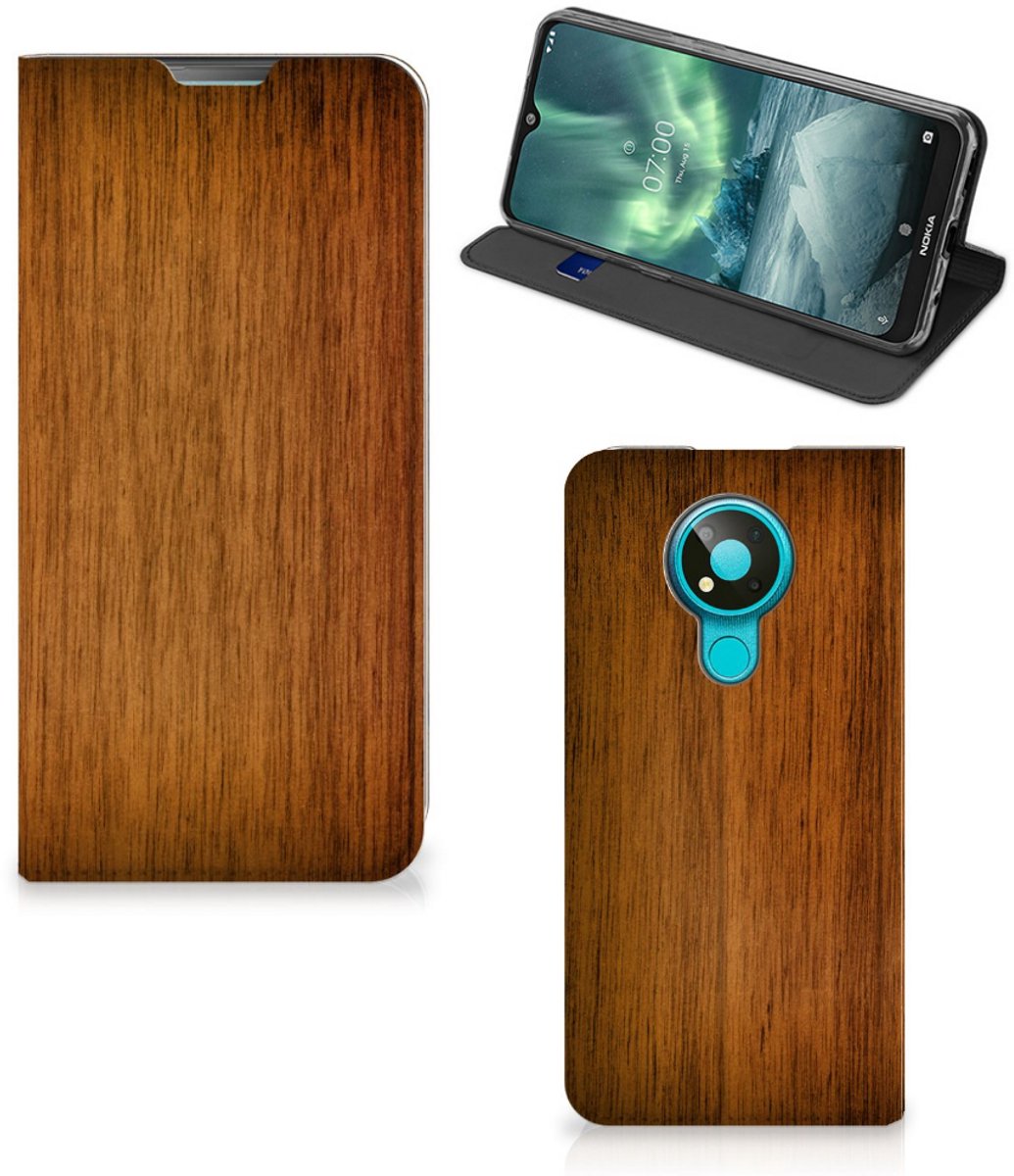 Nokia 3.4 Book Wallet Case Donker Hout