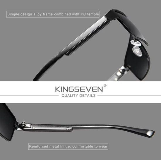 Kingseven Zonnebril - Model 7756 - Grijs Design Zonnebril - Heren Zonnebril — afbeelding 3