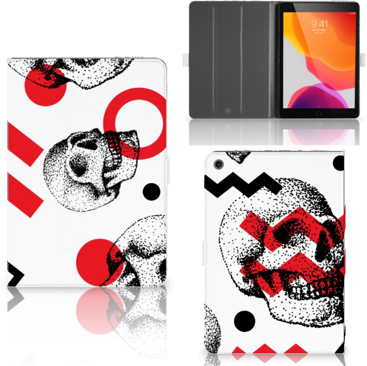Tablettasje iPad 10.2 2019 | iPad 10.2 2020 | 10.2 2021 Skull Red