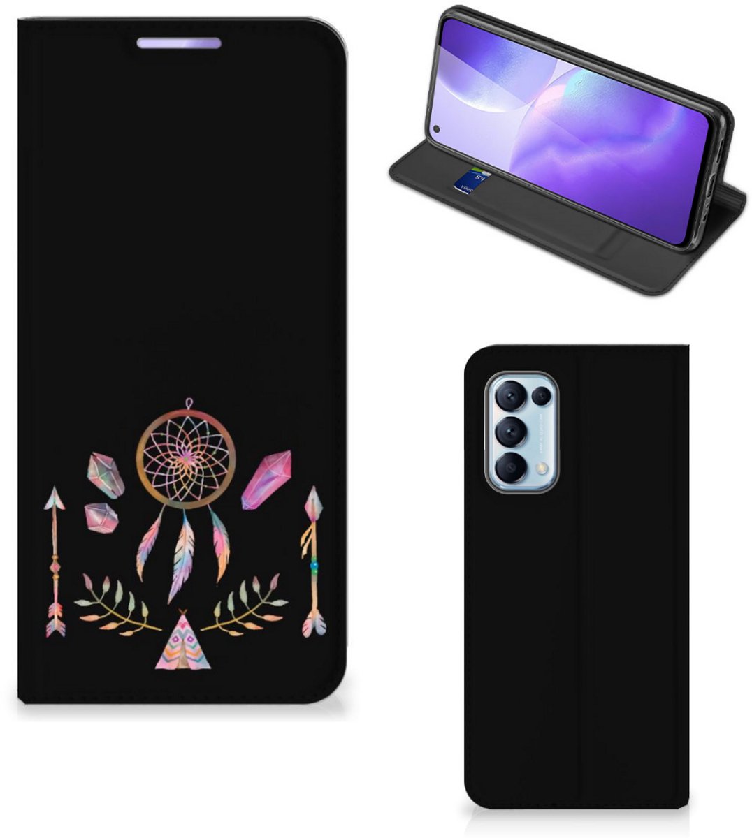 OPPO Find X3 Lite Magnet Case Boho Dreamcatcher