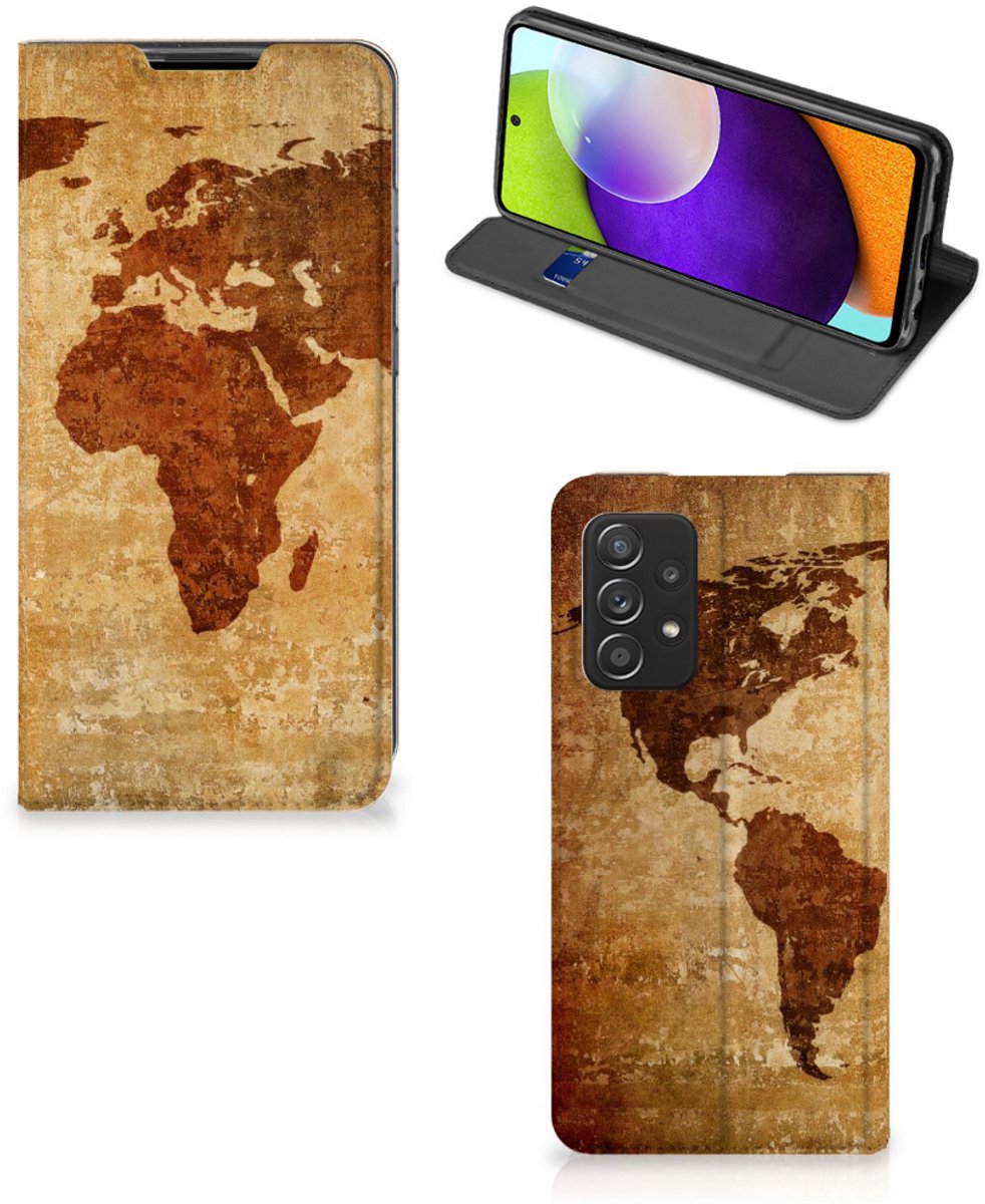 Samsung Galaxy A52 Book Cover Wereldkaart