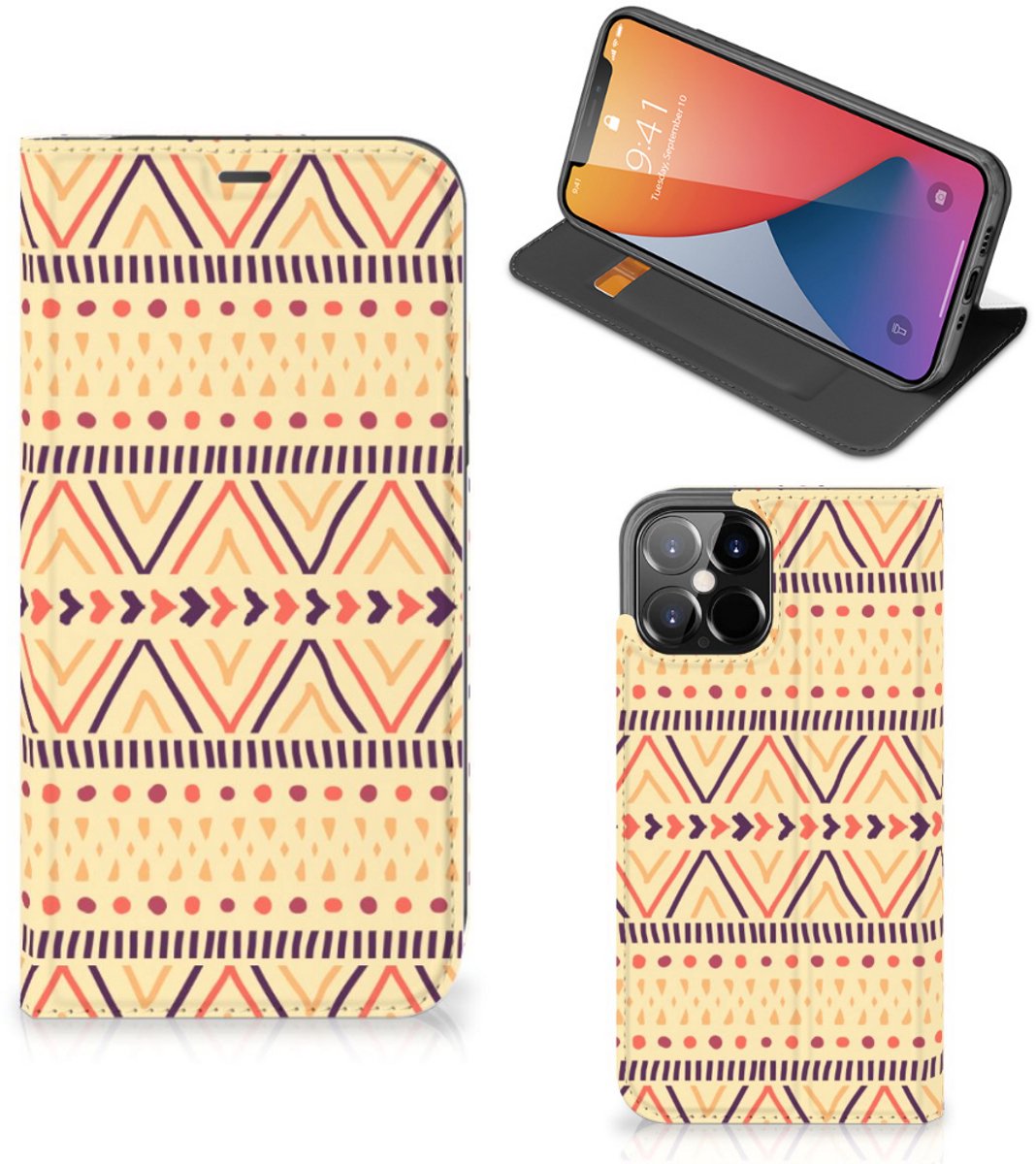 iPhone 12 Pro Max Hoesje met Magneet Aztec Yellow