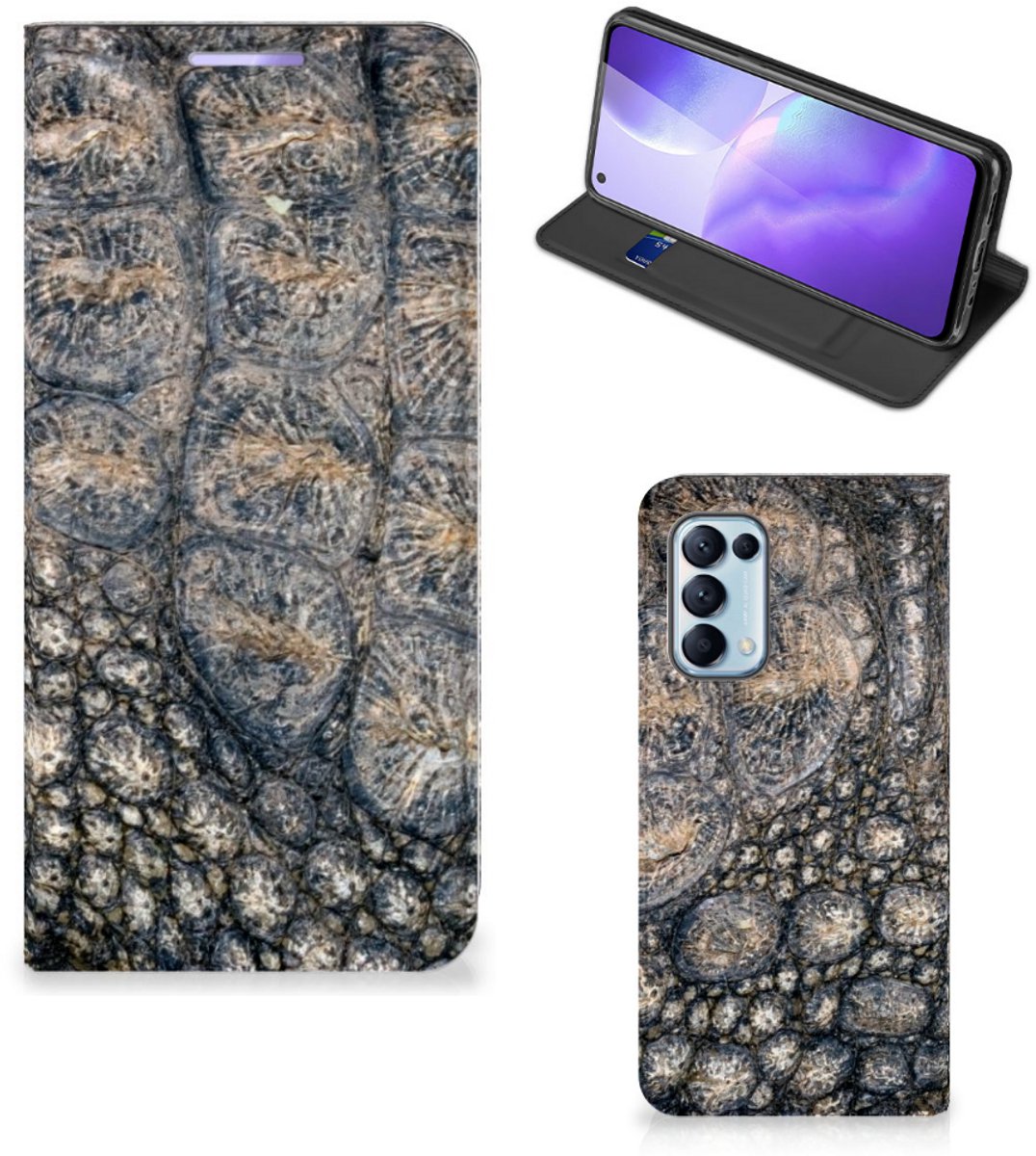 OPPO Find X3 Lite Hoesje maken Krokodillenprint