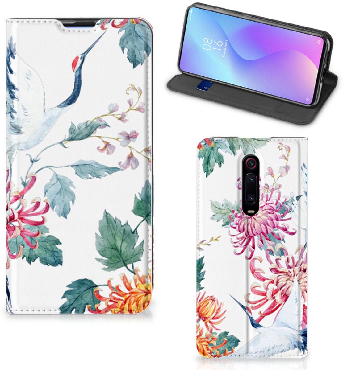 Xiaomi Mi 9T Pro Hoesje maken Bird Flowers