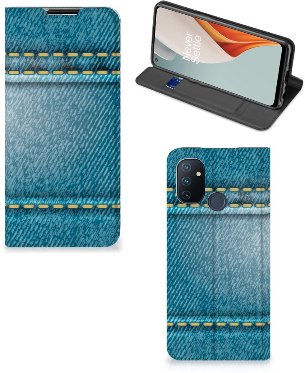 Book Case voor OnePlus Nord N100 Hippe Standcase Jeans