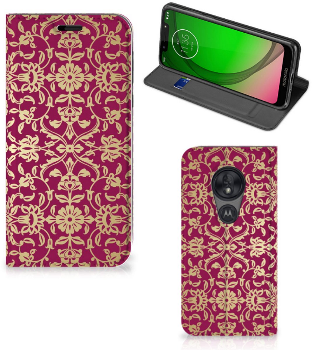 Telefoon Hoesje Motorola Moto G7 Play Barok Pink
