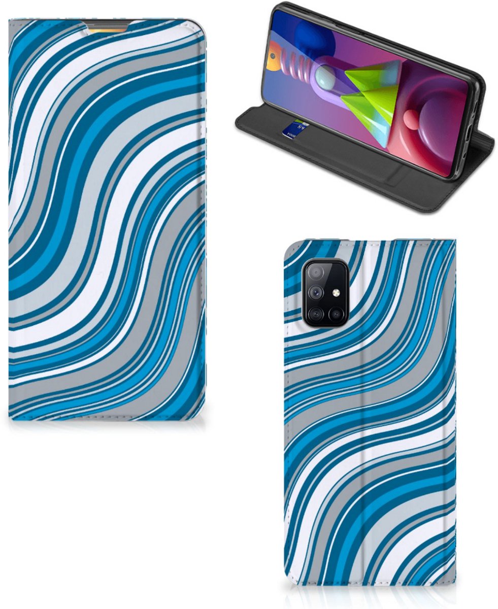 Samsung Galaxy M51 Hoesje met Magneet Waves Blue