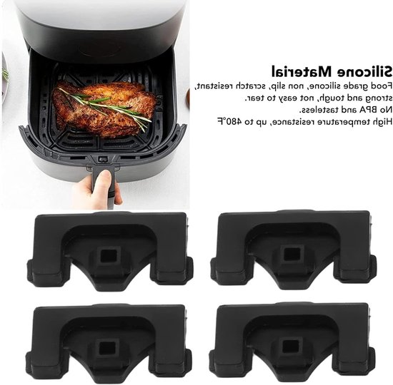 Set van 8 Antislip Rubber Buffers voor Airfryer - Krasbestendig en Duurzaam Silica Gel Accessoire van Merkloos — afbeelding 3
