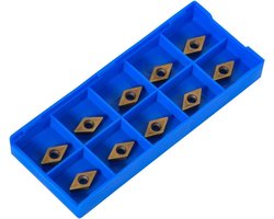 Set van 10 Rotonde Inserts voor CNC Draaibank - Rhombus Carbide DCMT070204-HM YBC251 voor Staalbewerking
