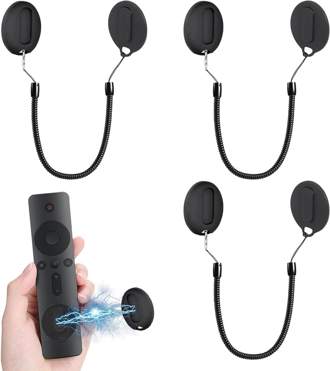 Magnetische afstandsbediening houder met wandmontage, retractable koord en sterke silicone lijm voor woonkamer en bureau