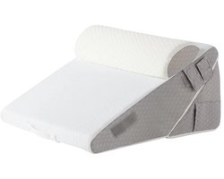 Stervia Hoofdkussen - Hoofdkussen Voor Nekklachten/Rugklachten - Traagschuim - Ergonomisch Hoofdkussen - Met Hoofdsteun - 56 x 56 x 30.5 cm