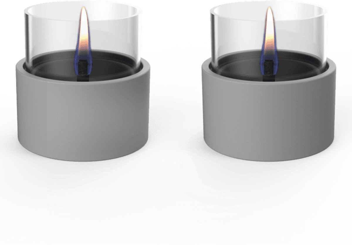 Tenderflame Breeze 10 Tafelhaard 2-Pack – Grijs – Sfeerhaard Binnen – Tenderfuel – Bio-Ethanol Alternatief – Rookvrij, veilig, schoon en geurarm
