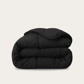 HappyBed Dekbed zonder overtrek 240x200 - Bedrukt dekbed zonder hoes - Hoesloos Dekbed met Print - Wasbaar - Lits Jumeaux - Black