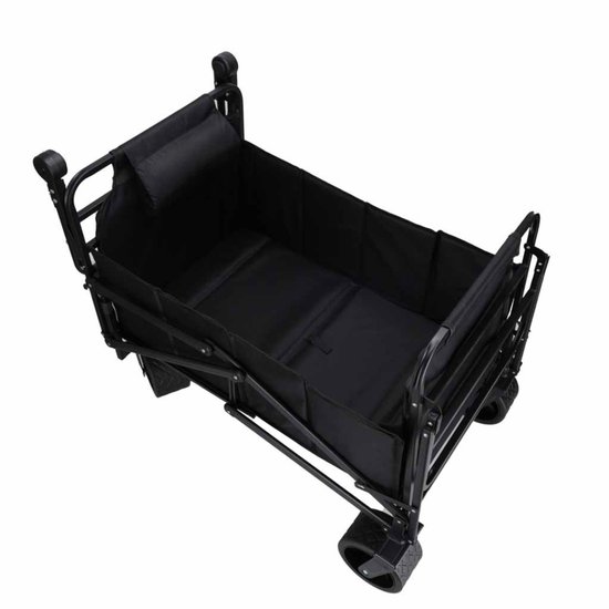 MOZY® - 2 in 1 Bolderkar en Ligbed - Zwart - 120 x 64 x 108 cm - tot 150 kg - Verstelbare Hendel - Opvouwbaar - Bolderwagen - Duwkar - Ligbed - Veldbed - Kampeerbed - Ligstoel - Visbed - Stretcher — afbeelding 3