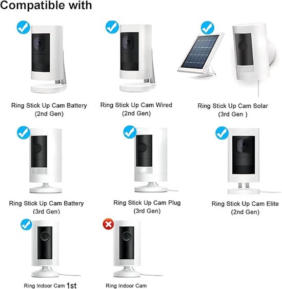 4 Stuks Camera Bevestiging - 360° Graden Verstelbaar - Verstelbare Camera Wandbeugel Houder - Beveiligingscamera Beugel - Wandmontage - Geschikt Voor Ring / Arlo / Wyze Beveiligingscamera's - Wit — afbeelding 2