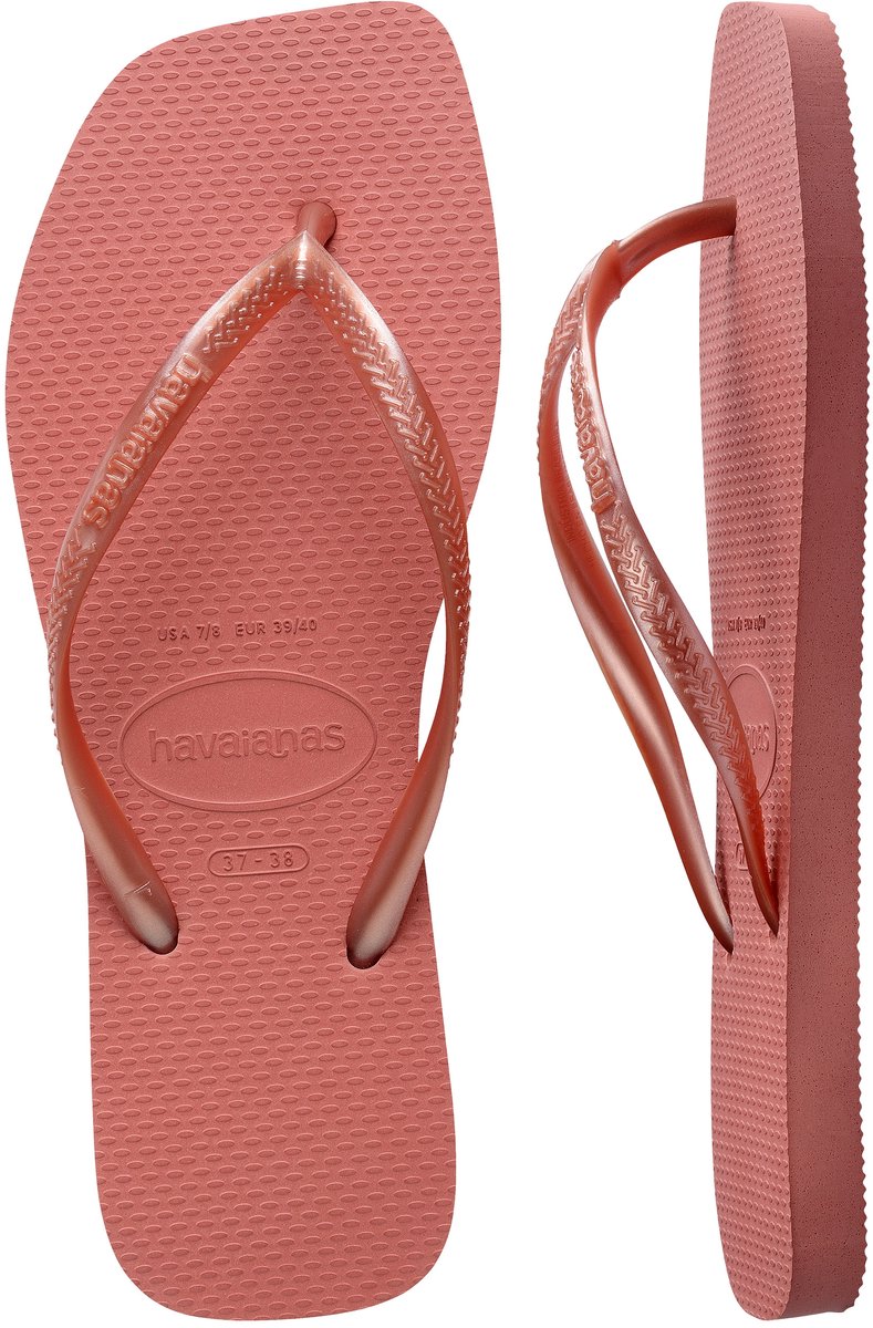 Slanke vierkante teenslippers
