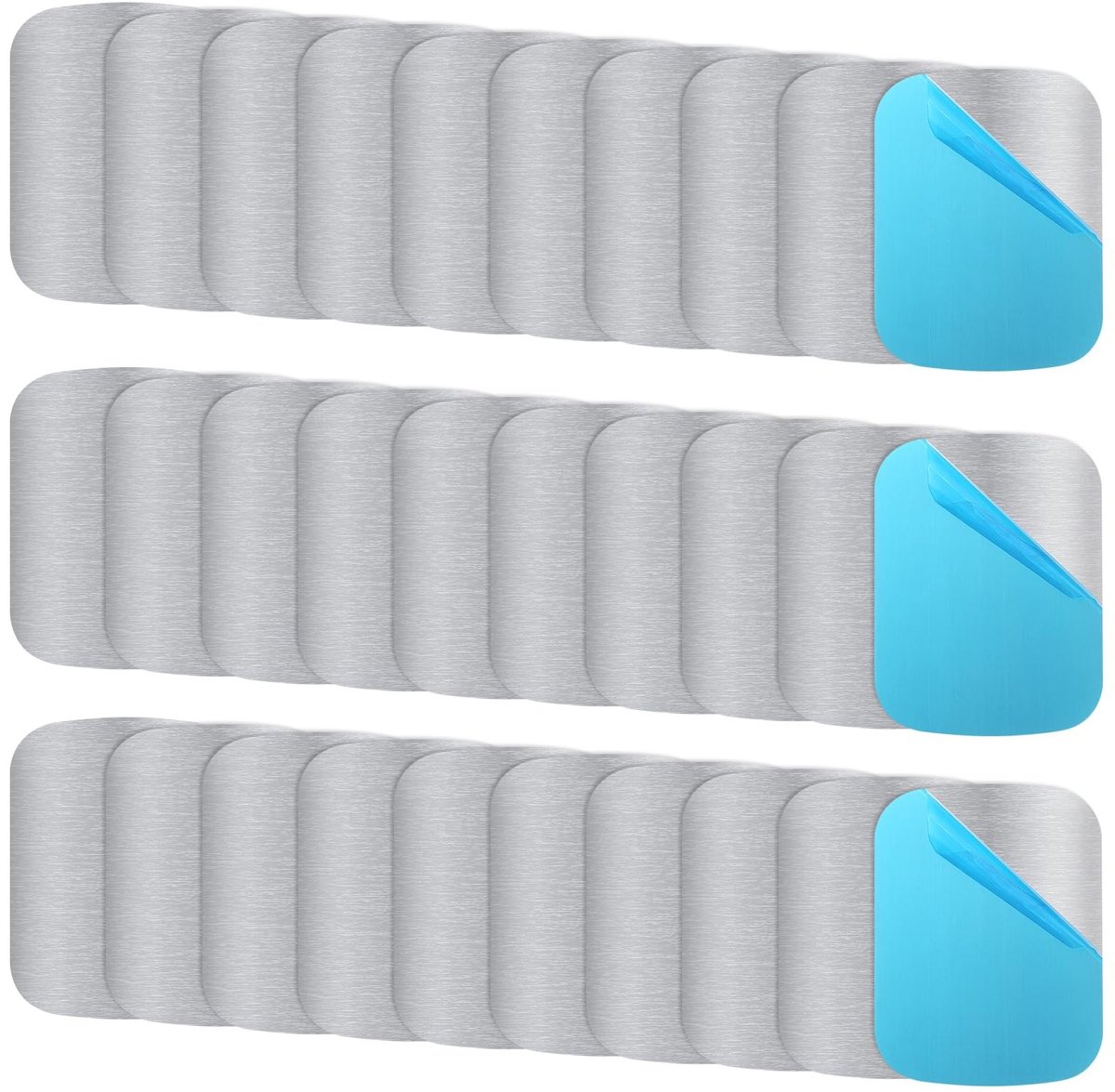Allecto - Bewudy Self Adhesive Metal Plates - Universele Magneten - Lichtgewicht en Ultra-dun - Zilver - Geschikt voor Smartphones en Tablets - 30 ...