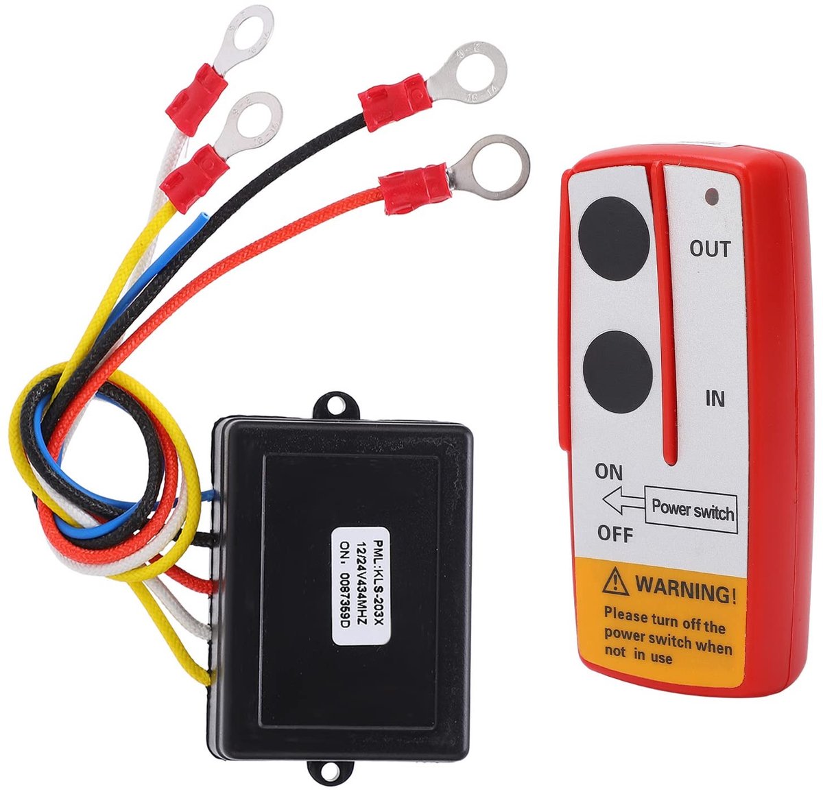 Allecto - Draadloze Lier Afstandsbediening - Universele Afstandsbediening Kit - Rood - Geschikt voor Vrachtwagens en ATV's - 12V en 24V