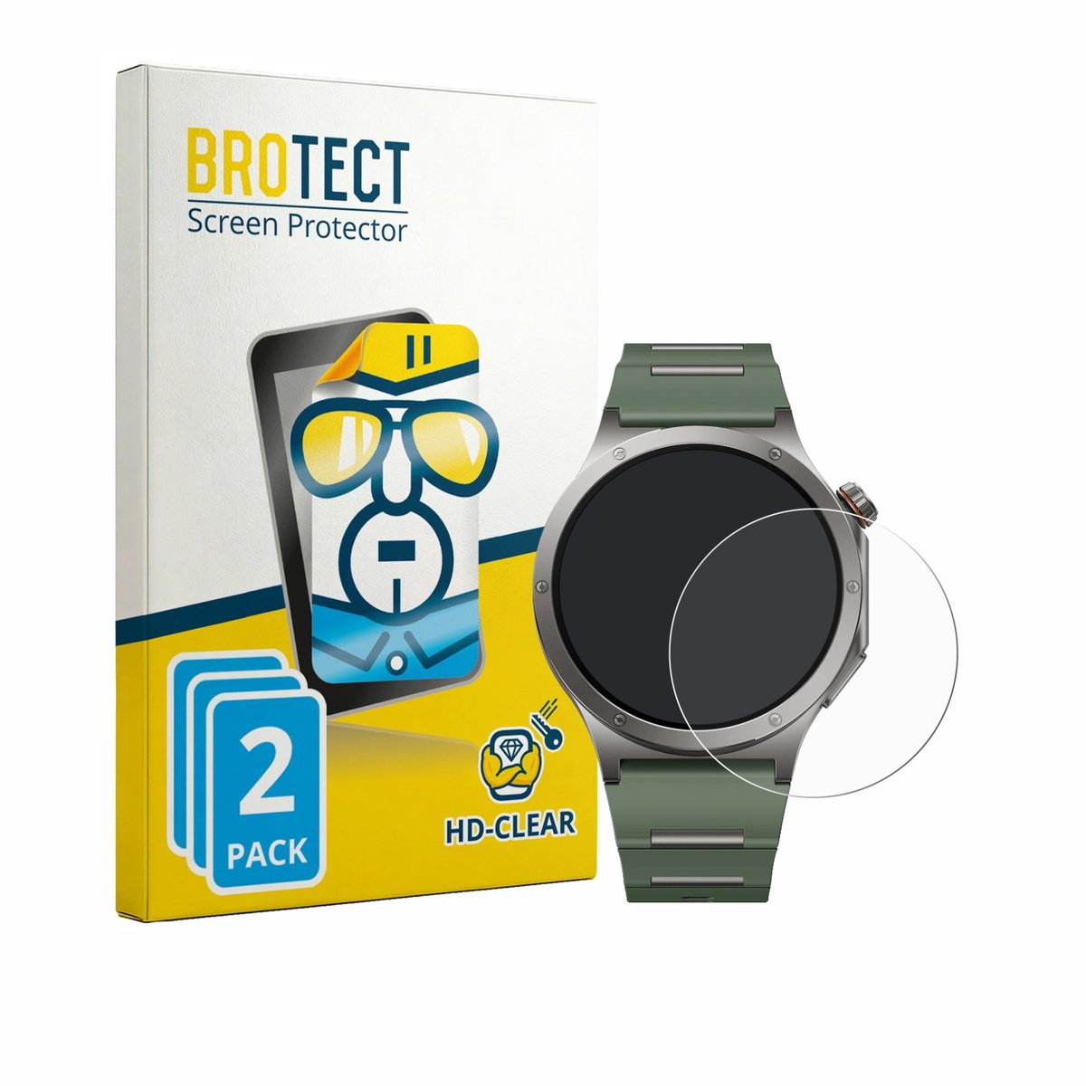 BROTECT - Screenprotector voor OnePlus Watch 4 - Folie Beschermfolie transparant 2 Stuks