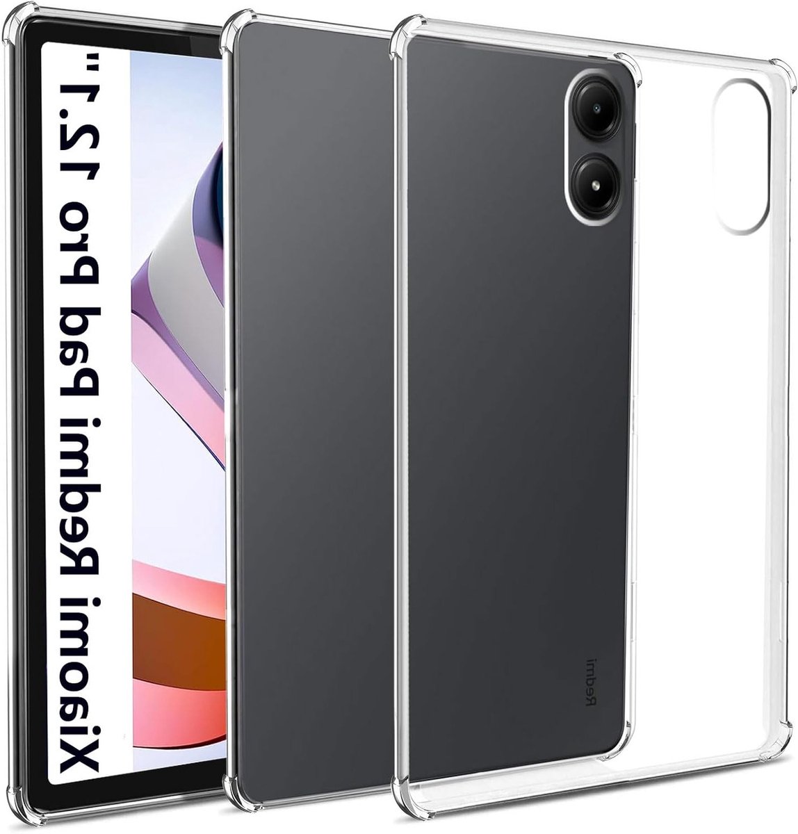 easyBee Case Compatible with Xiaomi Redmi Pad Pro 12.1 inch, Ultra Thin Silicone Shockproof Back Cover, HD Clear TPU Tablet Protective Case for Redmi