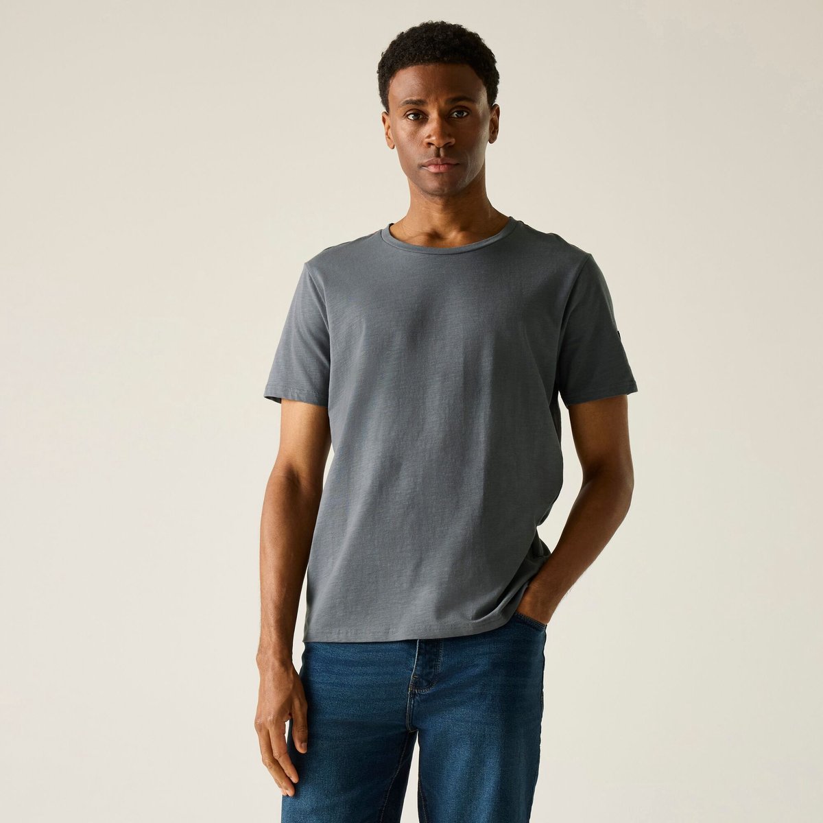 Finlo T-shirt met korte mouwen en logo voor heren Grijs