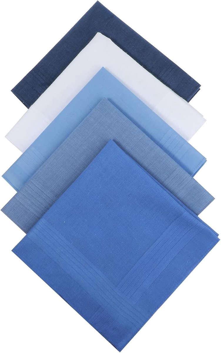 Allecto - Katoenen zakdoeken - Heren - Zacht - 5 Stuks - Multicolor - Geschikt voor mannen - 40x40cm