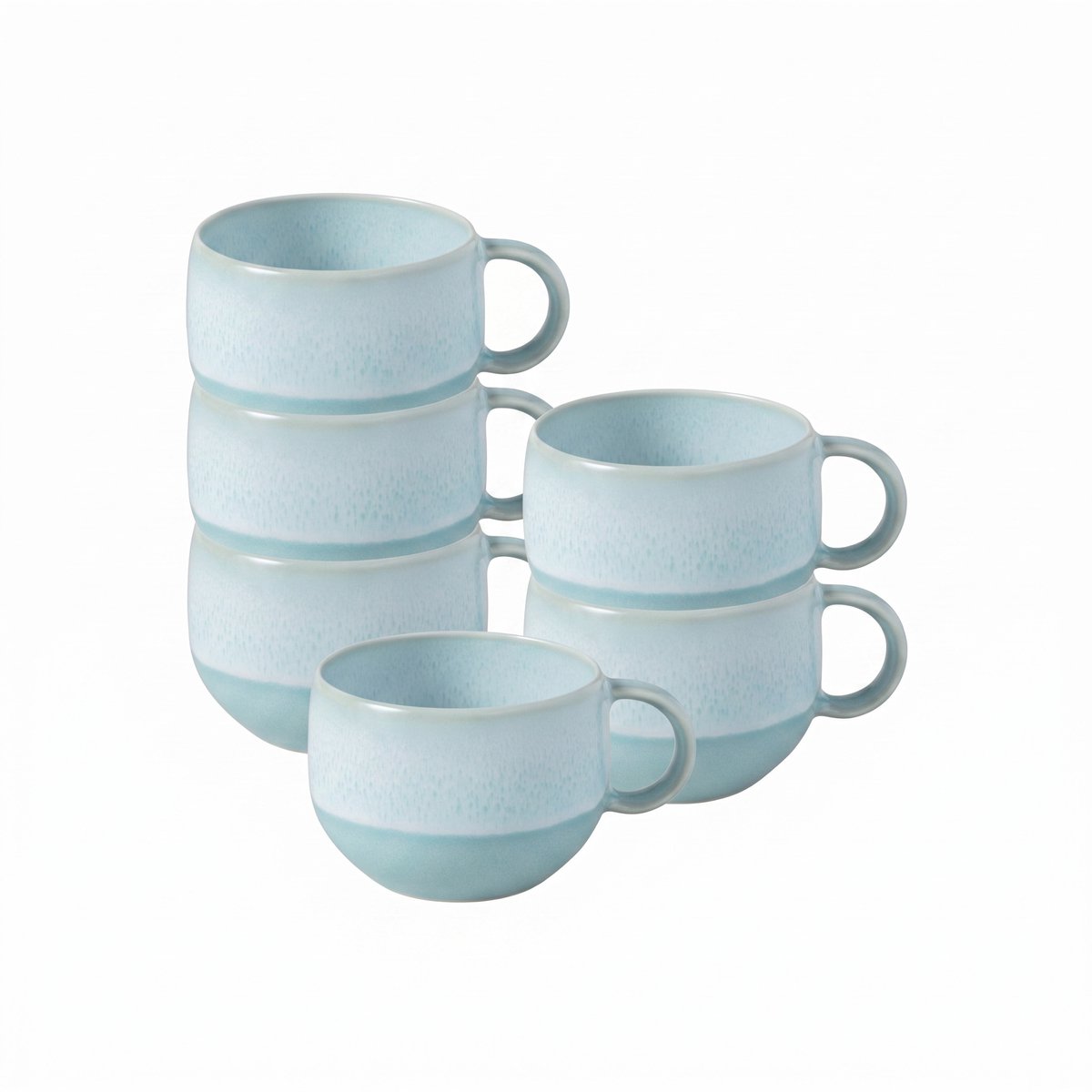 Espressotassen Perlemor Aqua 60 ml Set van 6