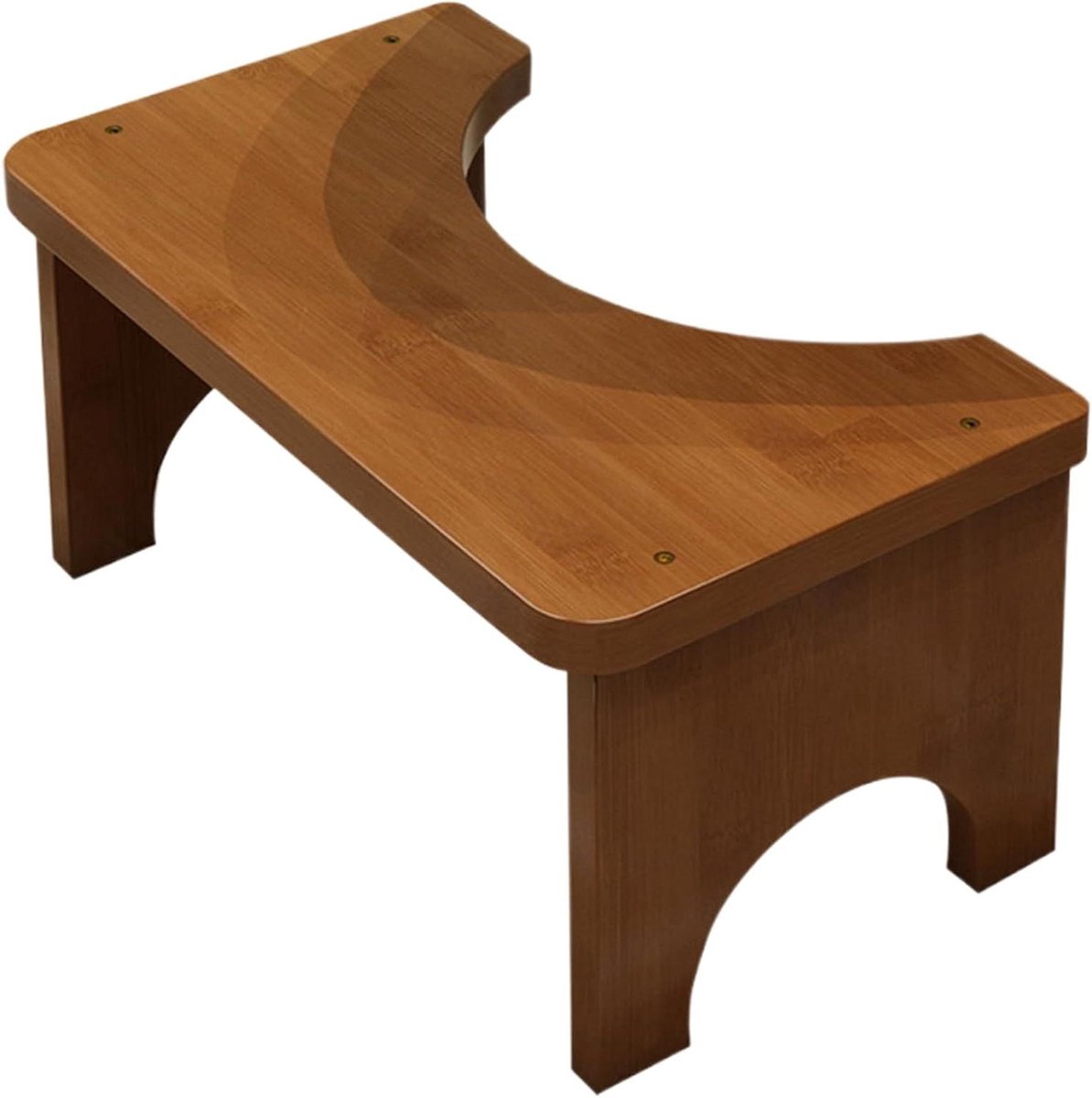 Houten Toiletkruk - Badkamer Hulp - Toegankelijkheid Verbeteren - Geoptimaliseerde Zithoek - 37 x 20 x 17 cm - Bruine Thee
