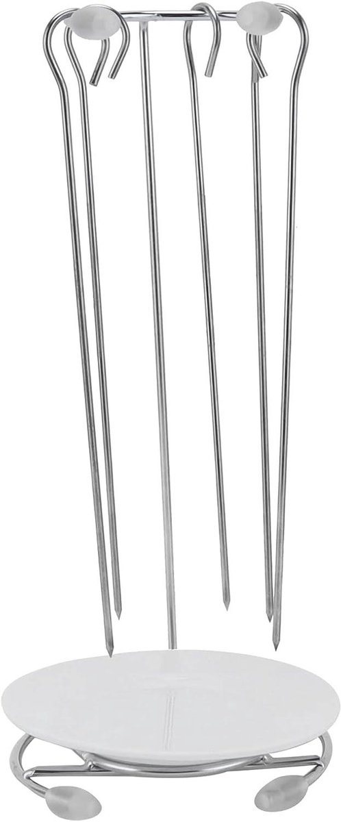 BBQ grill rek - Grill spiesen - Buiten koken - Roestvrij staal - 5 spiesen - Zilver