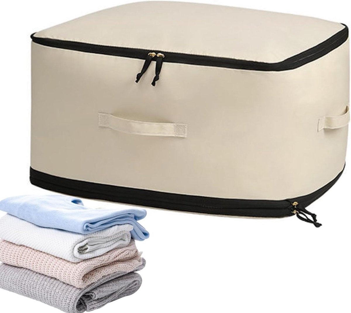 Opbergzakken - Dekbed opbergers - Kleding opslag - Vochtafvoerend materiaal - 52 x 42 x 30 cm - Zwart