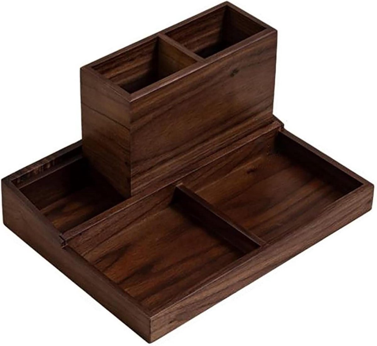 Houten pennenhouder - Bureau organizer - Bureau opruimen - Natuurlijk massief hout - 23 x 175 cm - Bruin